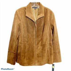 Preston & York Suede Leather Zip Front Jacket